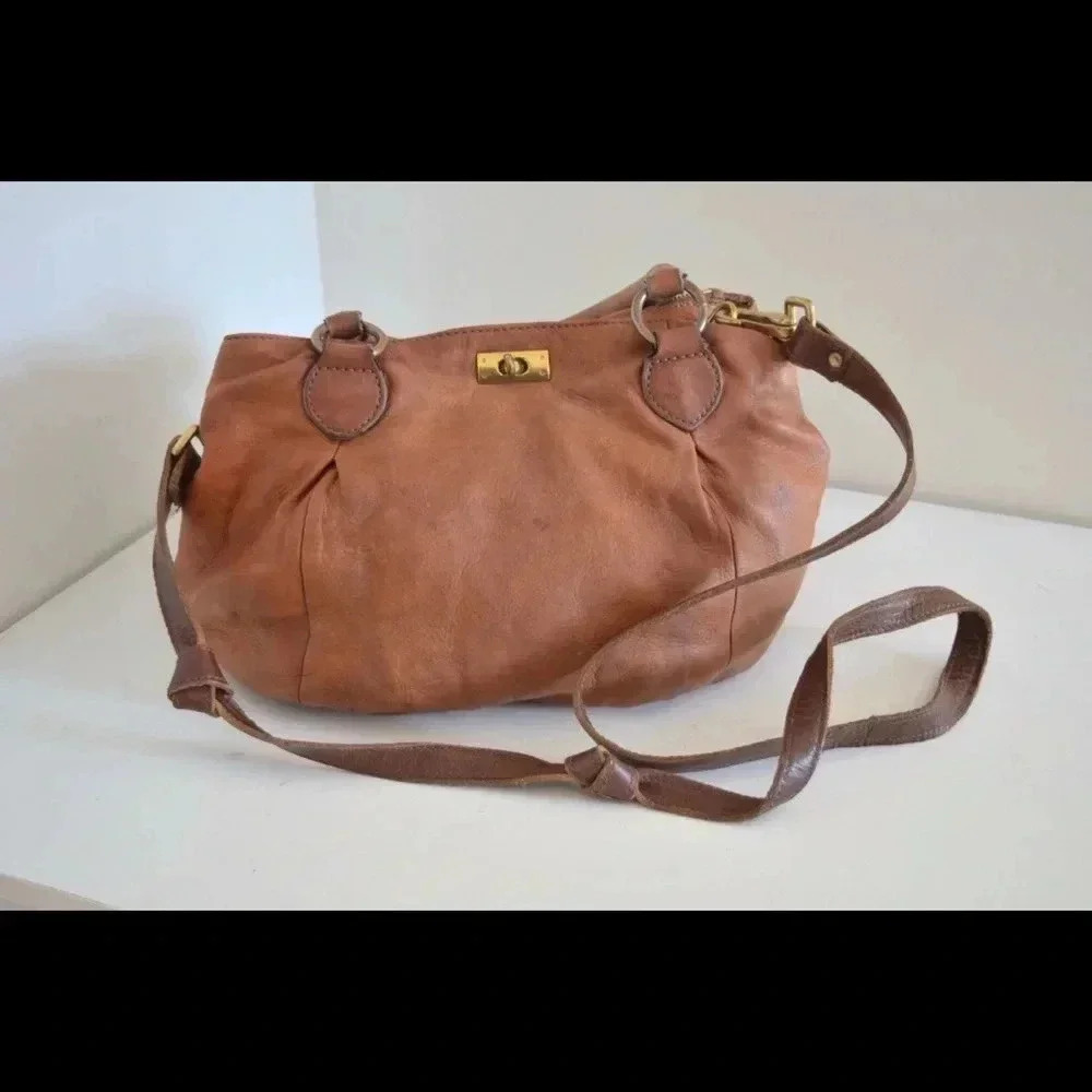 J. Crew turn lock leather satchel